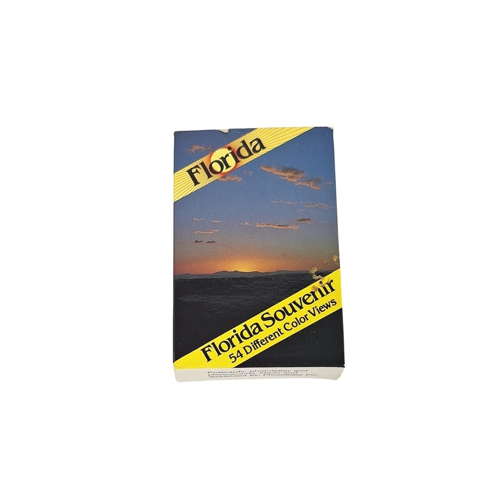 Vntg Florida Souvenir Playing Cards 54 Color Views Travel Deck Boxed Full Deck